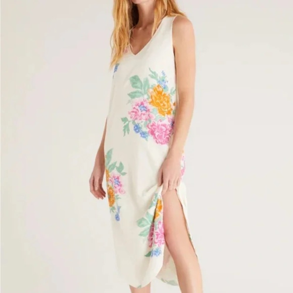 Reverie Floral Dress in Sand Dollar by ZSupply Sz Med